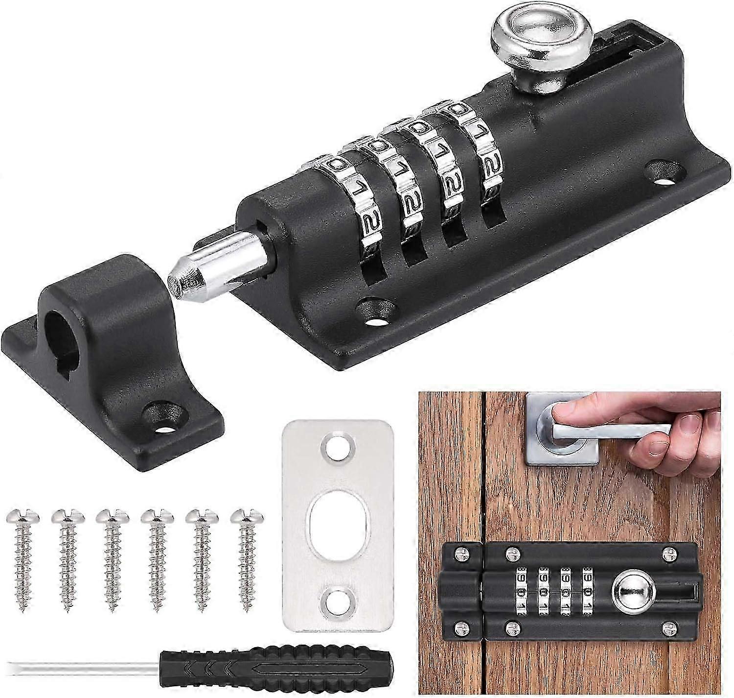 Combination Lock, Heavy Gate Lock with Screws, Sliding Door Lock, Rust Resistant Combination Lock