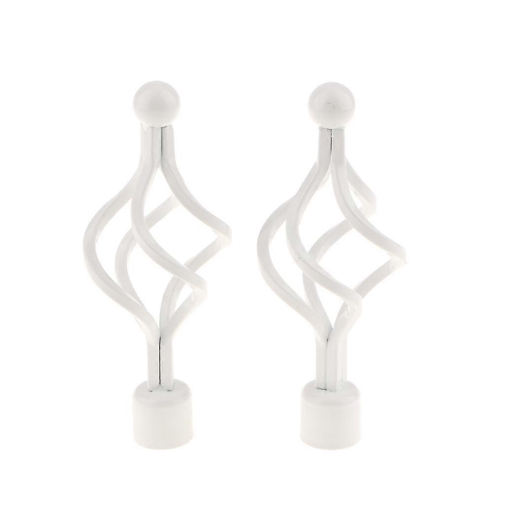 2x装飾的な窓のカーテンポールエンドキャップドレープロッドファイナルヘッド内径28mm