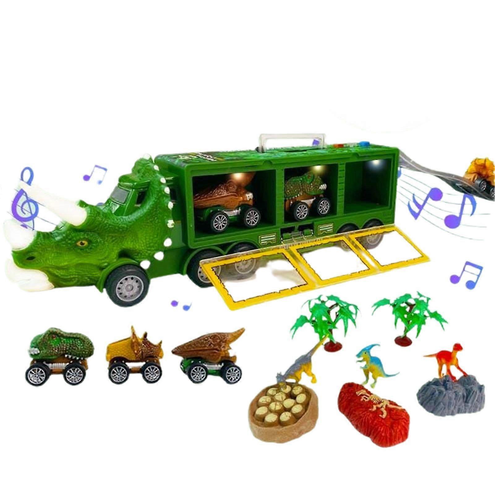 Dinosaur Transport Toy Car With Its Own Music And Lights Realistic Model Soft Toy Birthday Gift