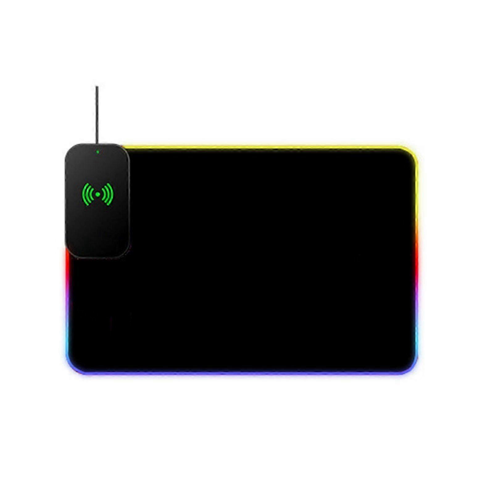 RGB Gaming Wireless Charging Mouse Pad with 14 Lighting Modes Non-Slip Base Ultra-Smooth Surface Waterproof Mouse Pad Computer Keyboard Mat[HS]