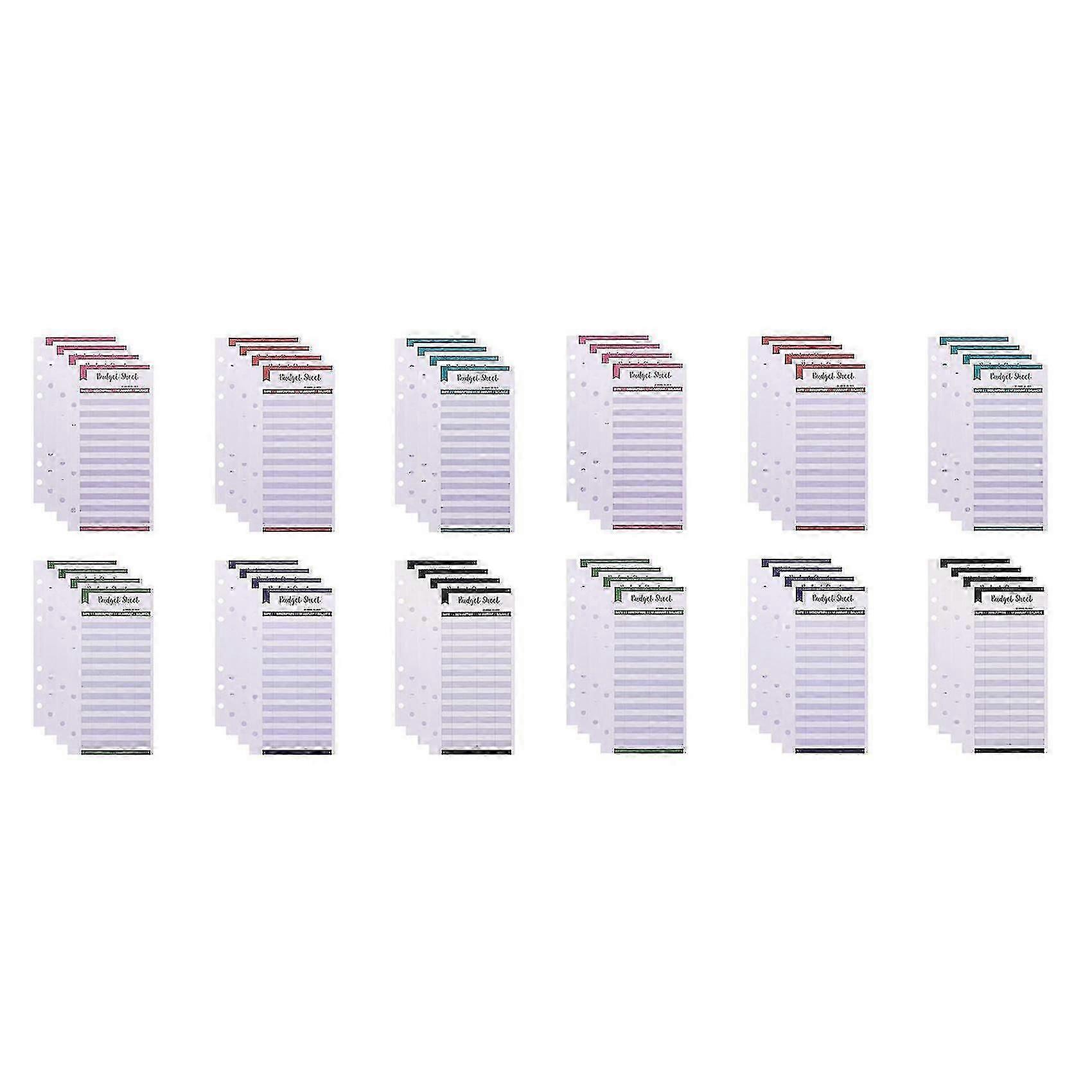 Budget Sheets With Hole 48pcs For A6 Binder Wallet Pockets Planner