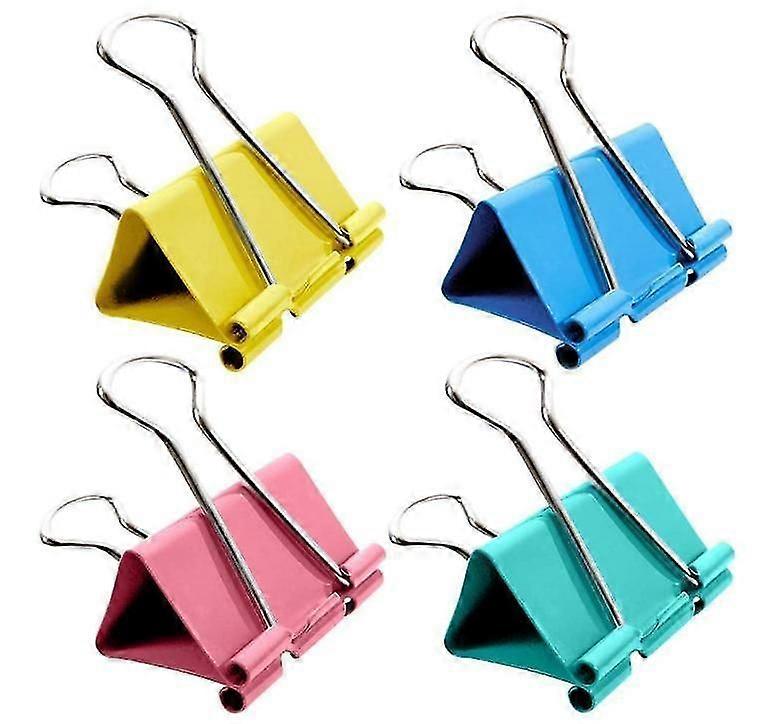 Assorted Color Metal Binder Clips Foldback Paper Clamps