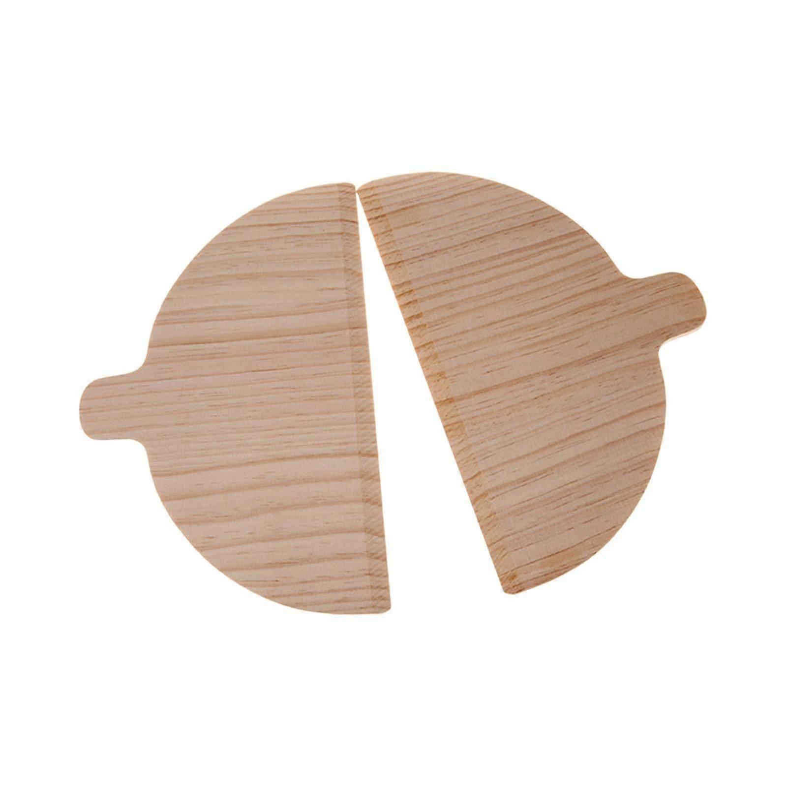2 Pieces Pizza Peel Half Round Solid Wood Pizza Board for Vegetables Baking