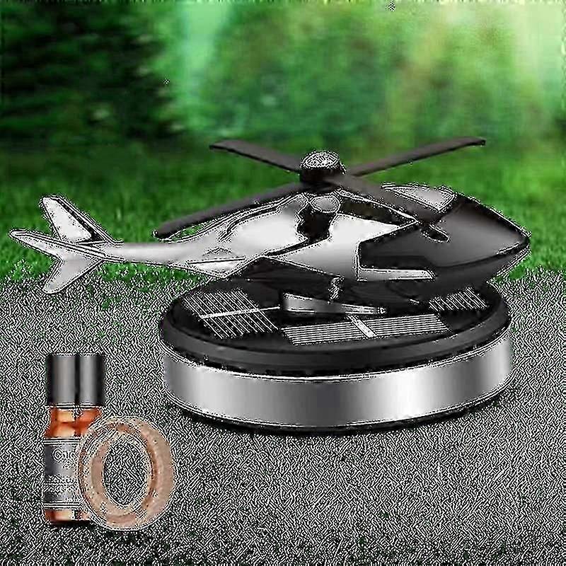 Car Helicopter Air Freshener Solar Power Plane Fragrance Diffuser Ornament f26