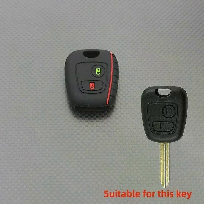 Silicone Car 2 Button Key Cover Case compatible for  Peu-geot 106 107 206 207 307 Citroen C1 C2 C3 C4 XSARA PICASSO Toyo-ta AYGO Protector