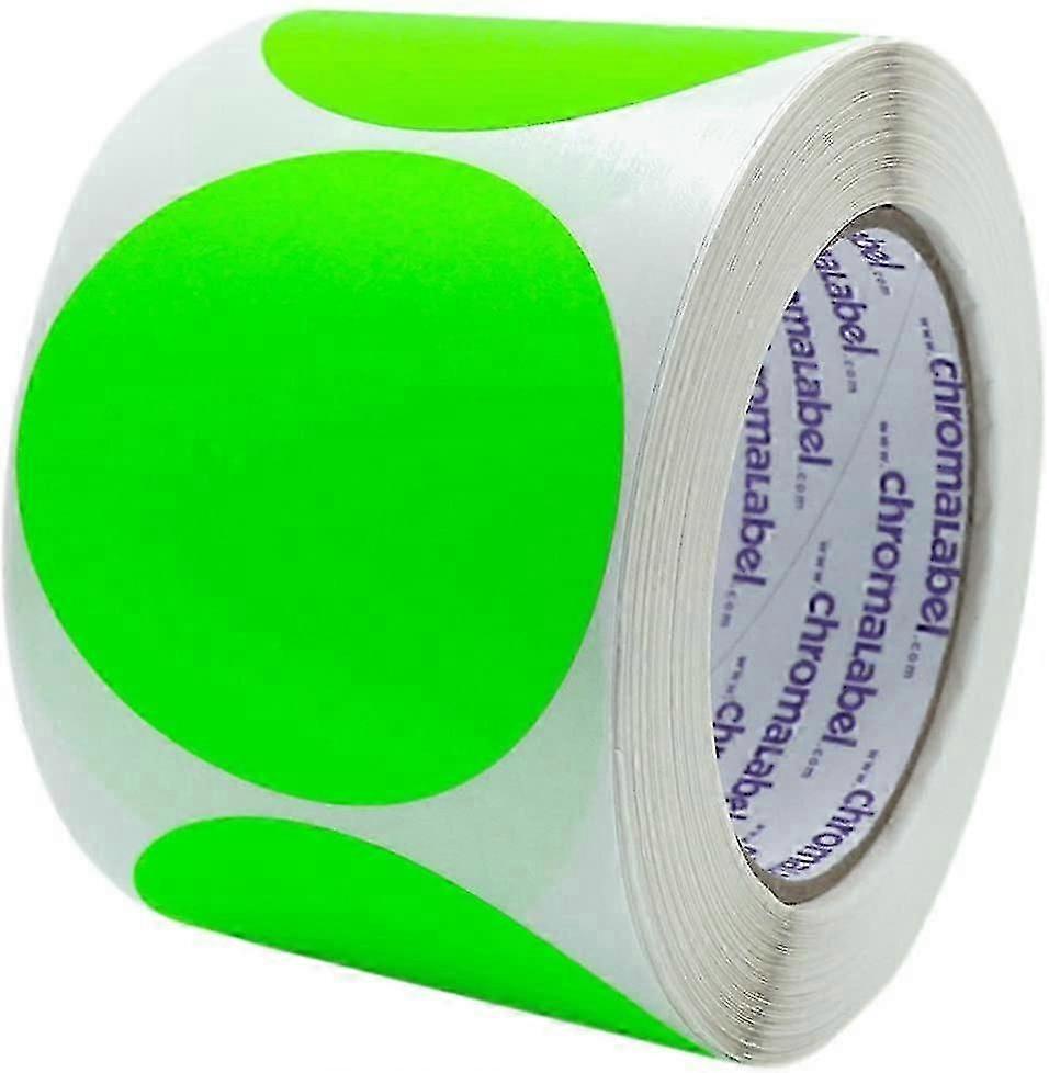 Label 2 Inch Round Removable Color-code Dot Stickers, 500 Per Roll  Fluorescent Green