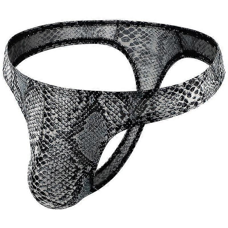 Hommes Imprimé Léopard String String Sous-Vêtements Haute Qualité Philipa Cadeaux Motif serpent gris