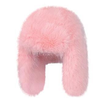 Unisex Fliegerhut WildlederWinddichter Trapper Hut Warme Kunstpelze Russischer Hut Warm Troopers Trapper Cap Mützen Rot