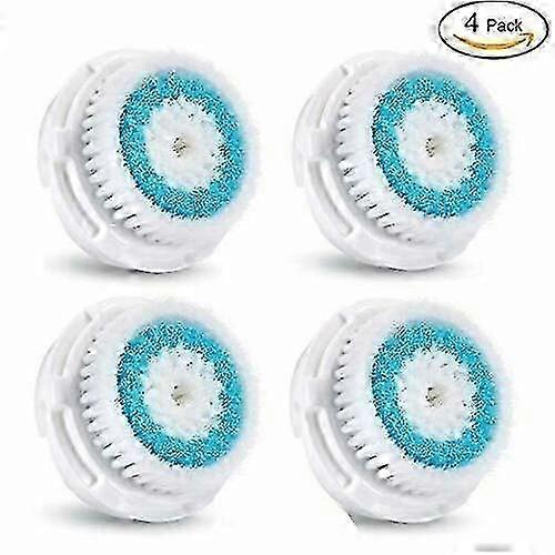 4 Pack Deep Pore Facial Cleansing Brush Heads for Clarisonic Mia 1, 2, 3 More Walkbee A-F