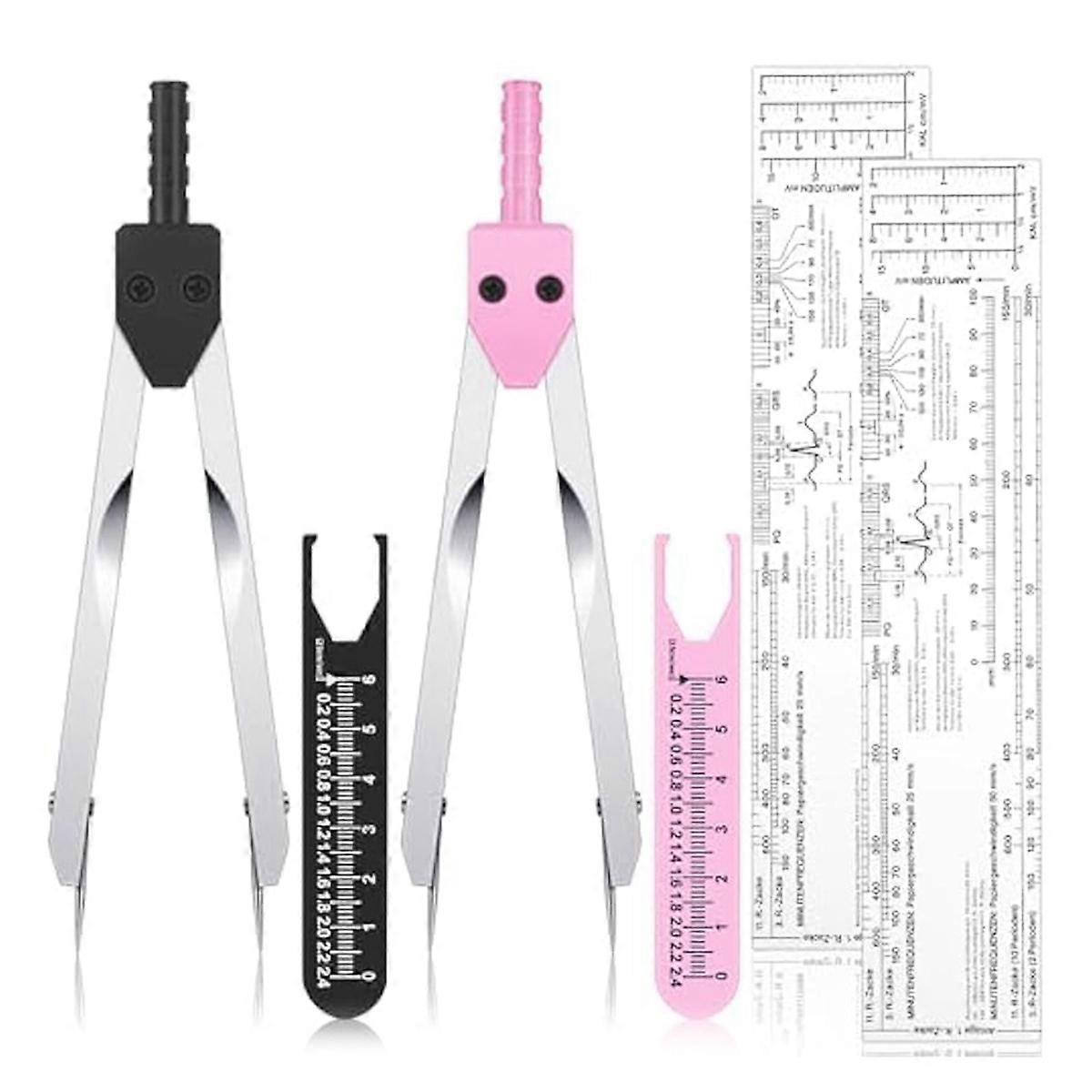EKG Calipers & EKG Ruler Set ECG Calipers Measuring Tool for Nursing