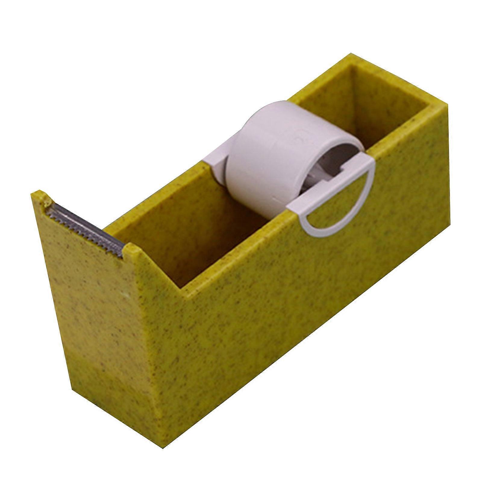 Dévidoir de ruban avec fournitures de coupe-ruban de bureau Dévidoir de ruban de bureau Conception de coussin antidérapant à la maison Large applications Jaune paille