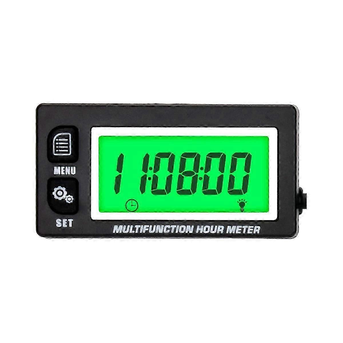 LCD Digital Hourmeter Tachometer Engine Thermometer Replaceable Clock for Motorcycle ATV Marine Boa