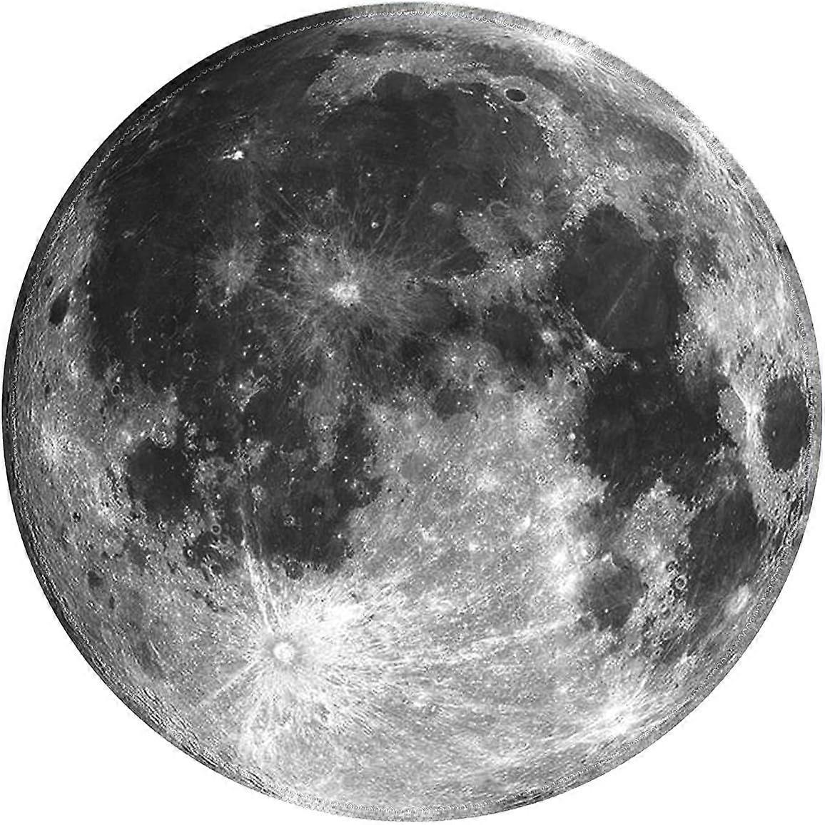 Gaming Mouse Pad/Mat for Computer Laptop Keyboard Pad Desk Pad with Anti-slip Rubber Base Round Mouse Pad Mat(Moon)