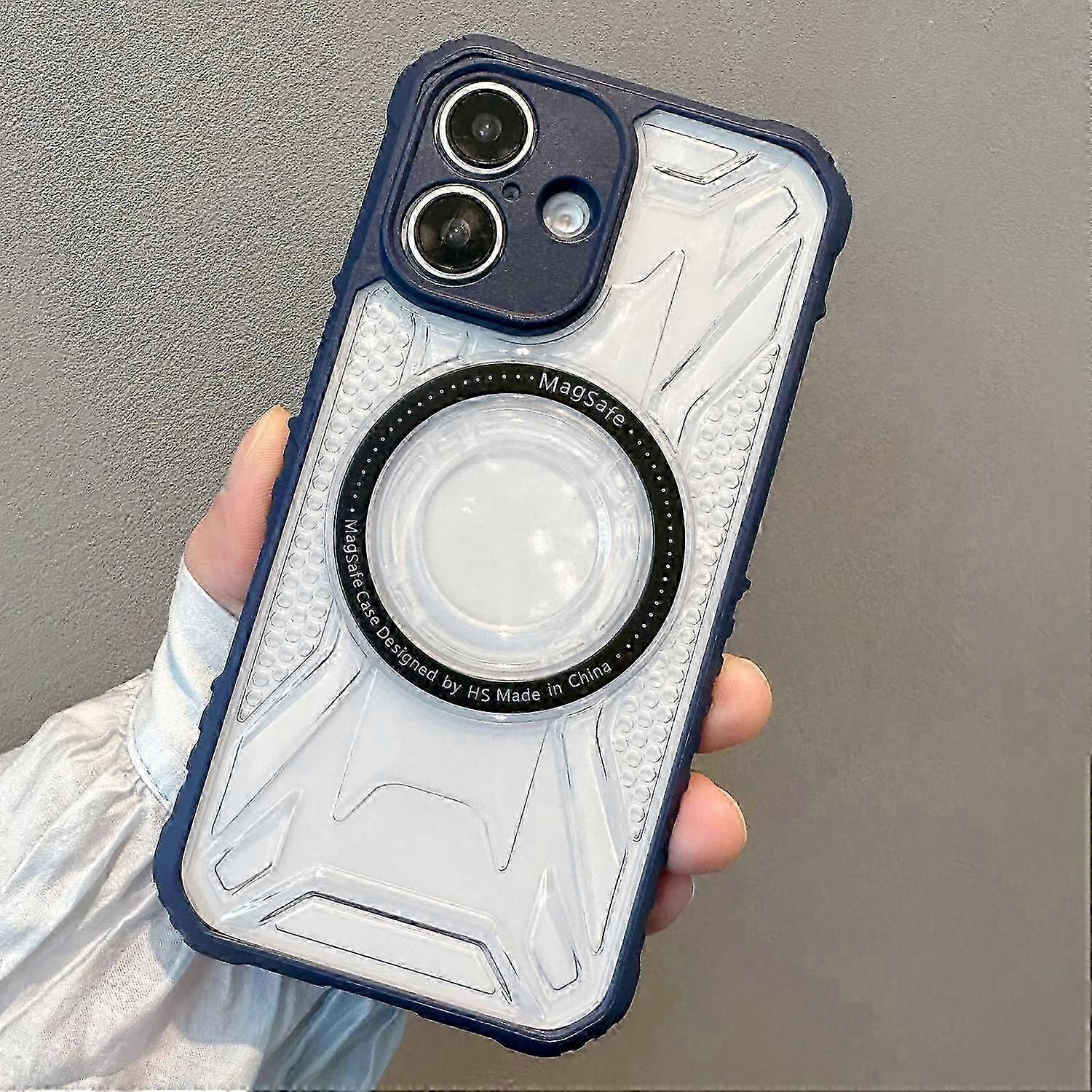 For iPhone 16 Case Compatible with MagSafe Shockproof TPU+PC Phone Cover