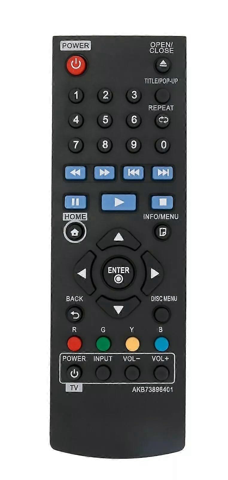 Replacement Remote Control for LG Blu-ray Player AKB73896401 Compatible with BP145 BP155 BP240N BP255N BPM25 BPM34 BP350