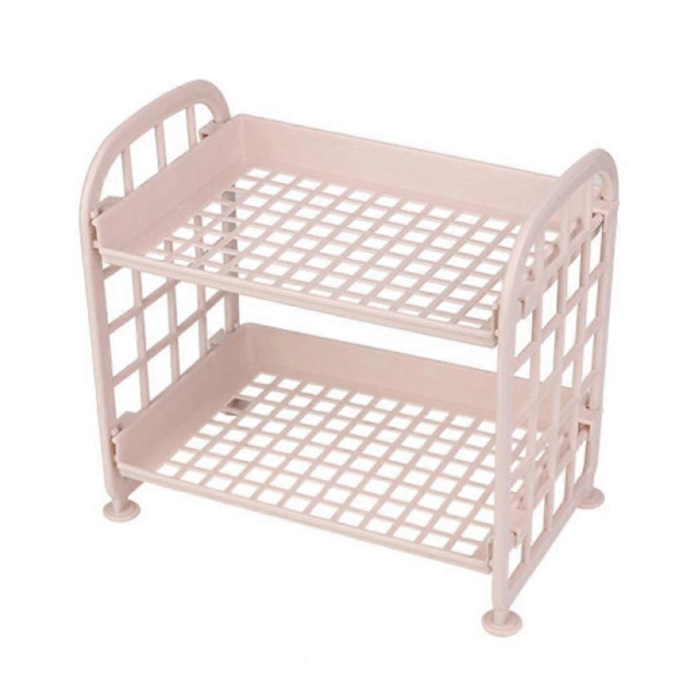 2-Tier Assembled Storage Shelf Plastic Seasoning Storage Rack Countertop Shelf