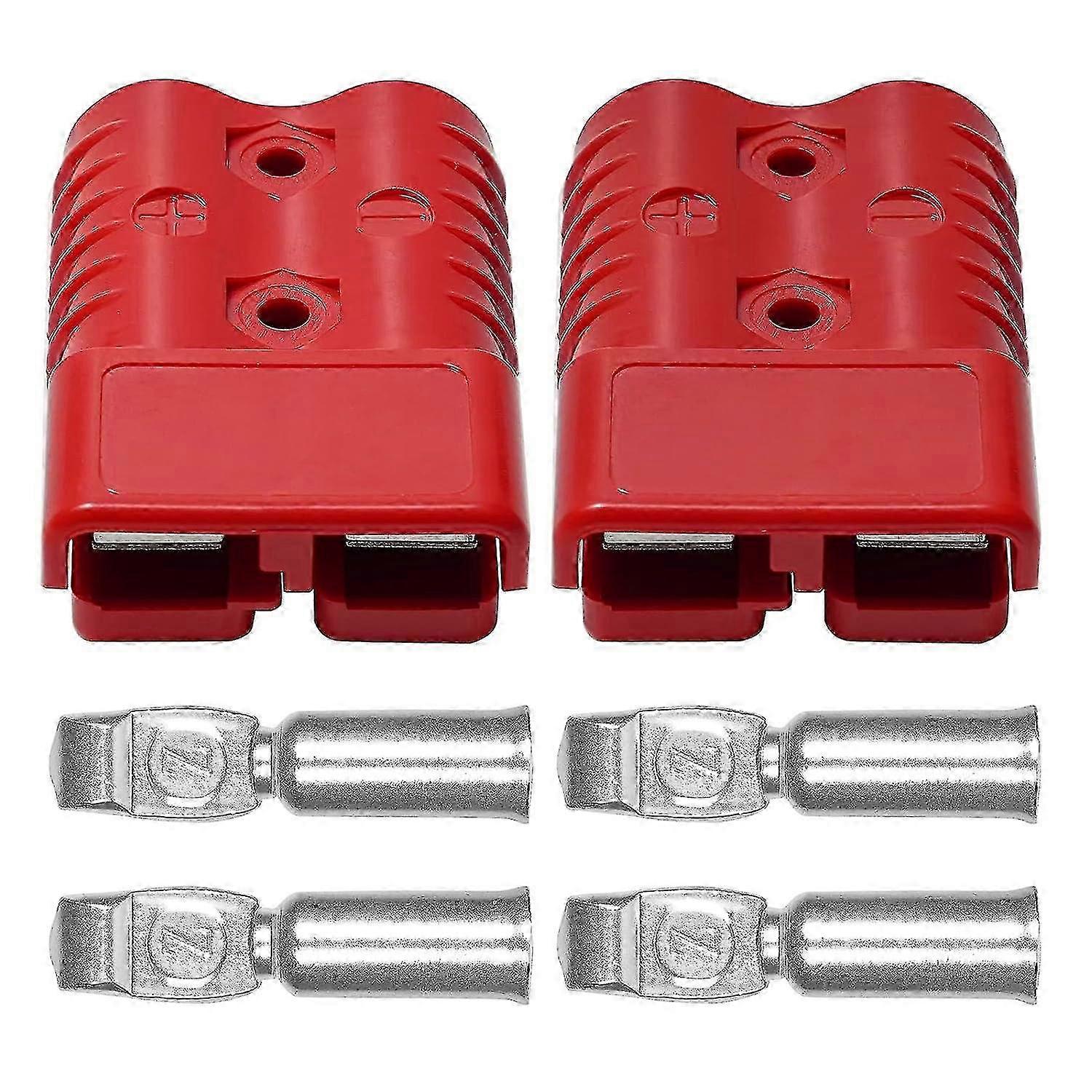 2pcs anderson Connector 175amp 600v Red Plug Cable Terminal Battery Power