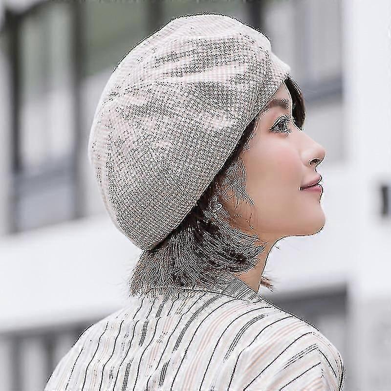 Enkel ull basker för eleganta kvinnor vinter bomull hattar