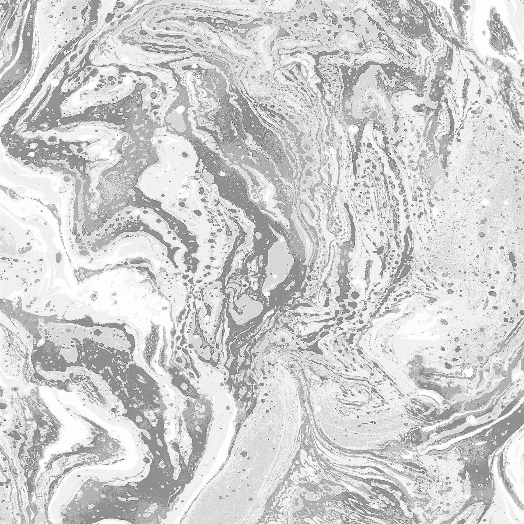 Skinny Dip Marble Grey Silver Wallpaper