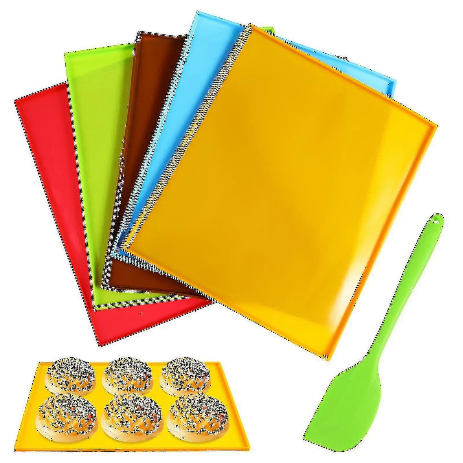 Tapetes de silicone com bordas antiaderentes forros de bandeja de silicone folhas de silicone reutilizáveis com espátula