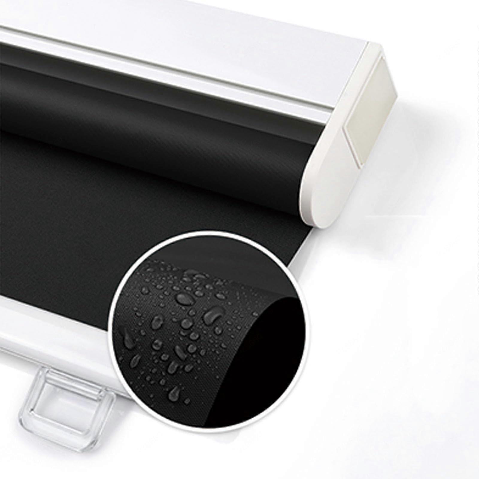 Roller Shades for Indoor Windows,Blackout Blinds,Retractable Cordless Window Shade,Fabric Roller Blinds(49''W x 87''H, Black)