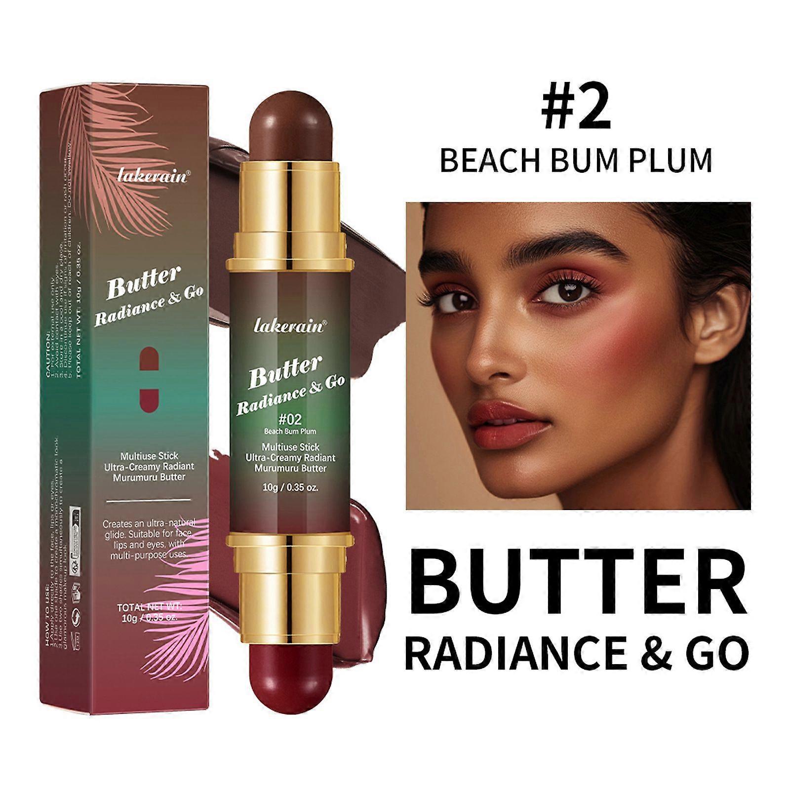 Butter Blush Stick, Dual Head Blush Stick, Blush Makeup Stick, Buildable Blush Stick, For Cheeks, Long Lasting, Easy to Apply, Natural Nude Makeup, Du