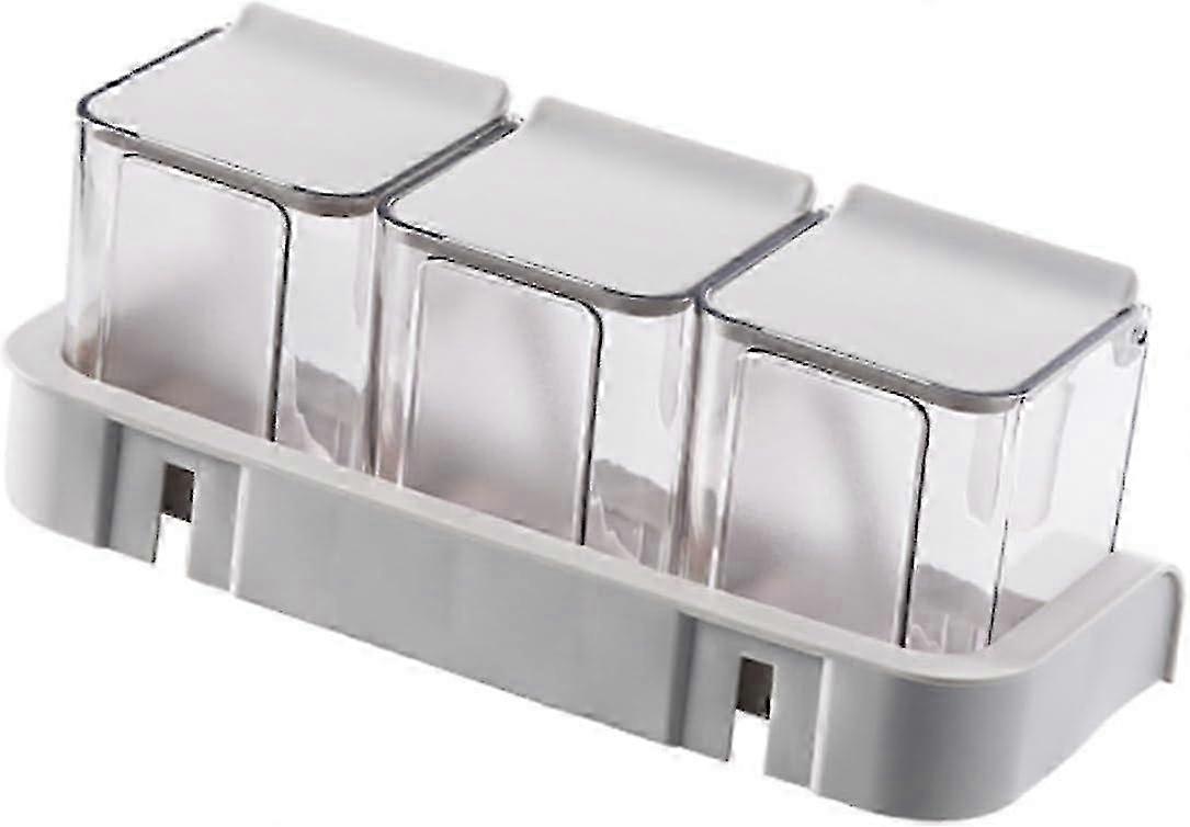 Seasoning Box Square Clamshell Spice Rack - q37/YY--Grey