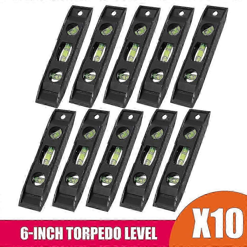 Aubess 10 Pcs New Durable Spirit Level 6 Inch Small Three-purpose Level Torpedo Level