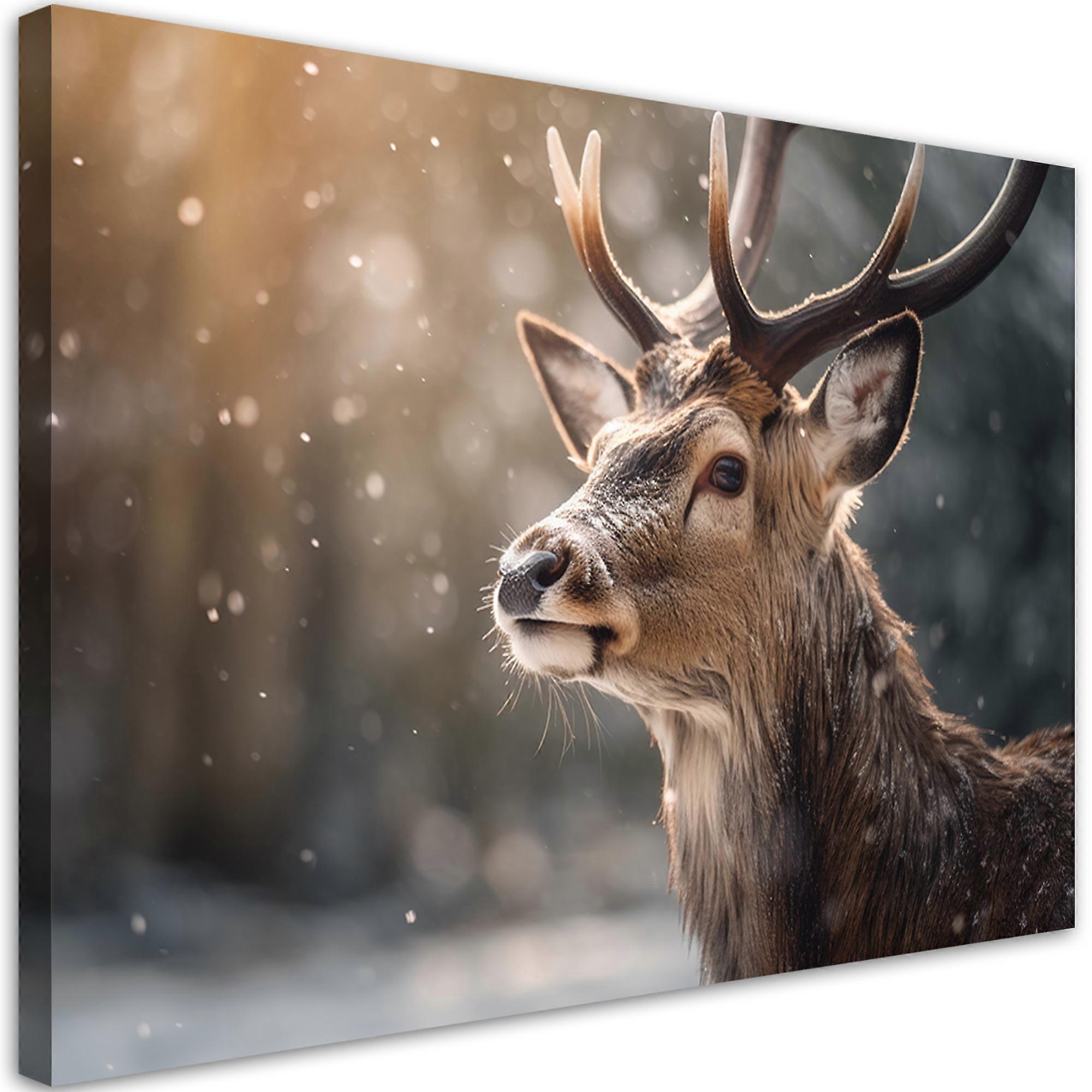 Leinwandbild, Abstrakter Hirsch - 60x40