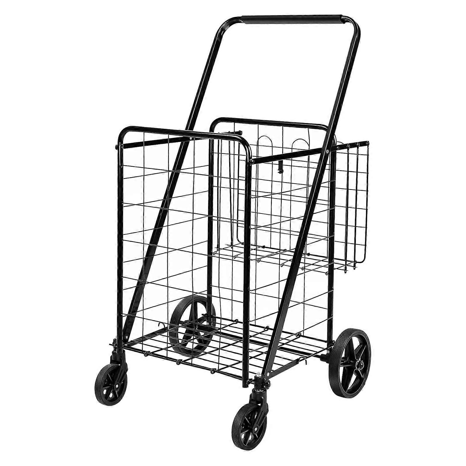 110 Lbs Utility Cart for Laundry, Shopping, Grocery