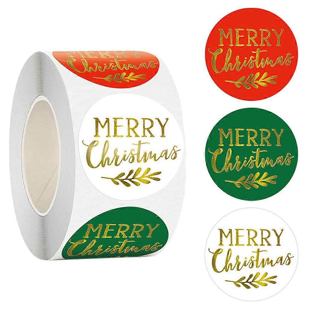 500Pcs Classic Xmas Coated Paper Wrap Label Package Name Card Stickers Self-Adhesive Writable Decorative Tags for Home