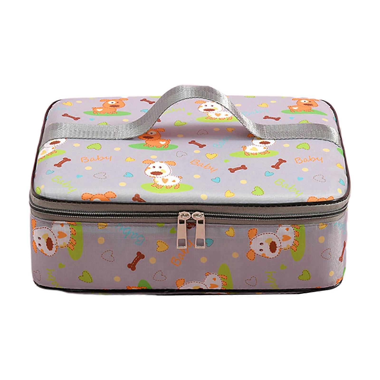 Reusable Flat Insulated Lunch Box Portable Cooler Thermal Meal Tote Bag with Aluminium Foil Handle for Work School