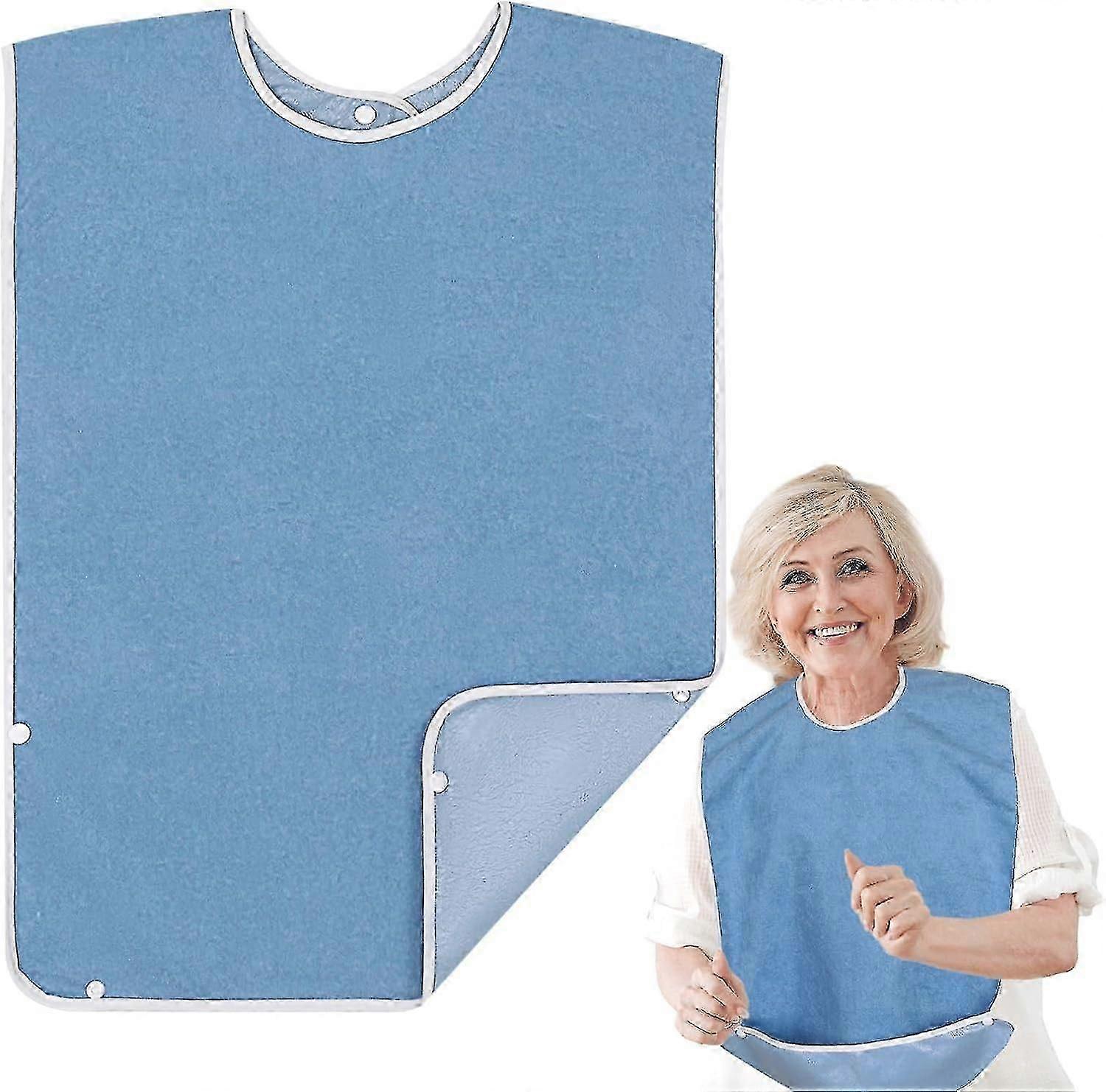 Waterproof Adult Bib - Washable And Reusable Clothing Protectors For Feeding, Dining Bibs For Seniors And Disabled