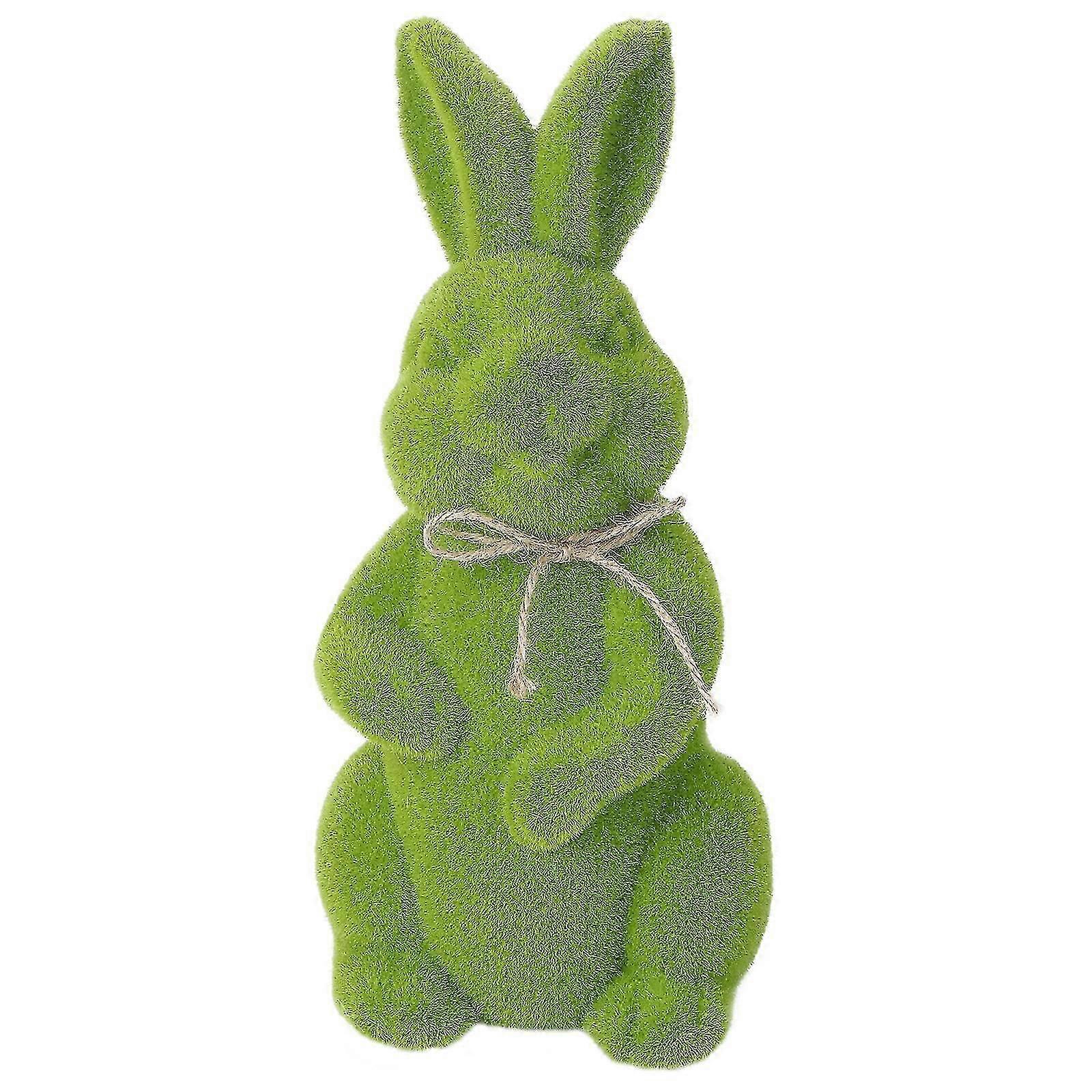 1pc Easter Lifelike Moss Bunny Creative Art Crafts Easter Party Ornament (green)