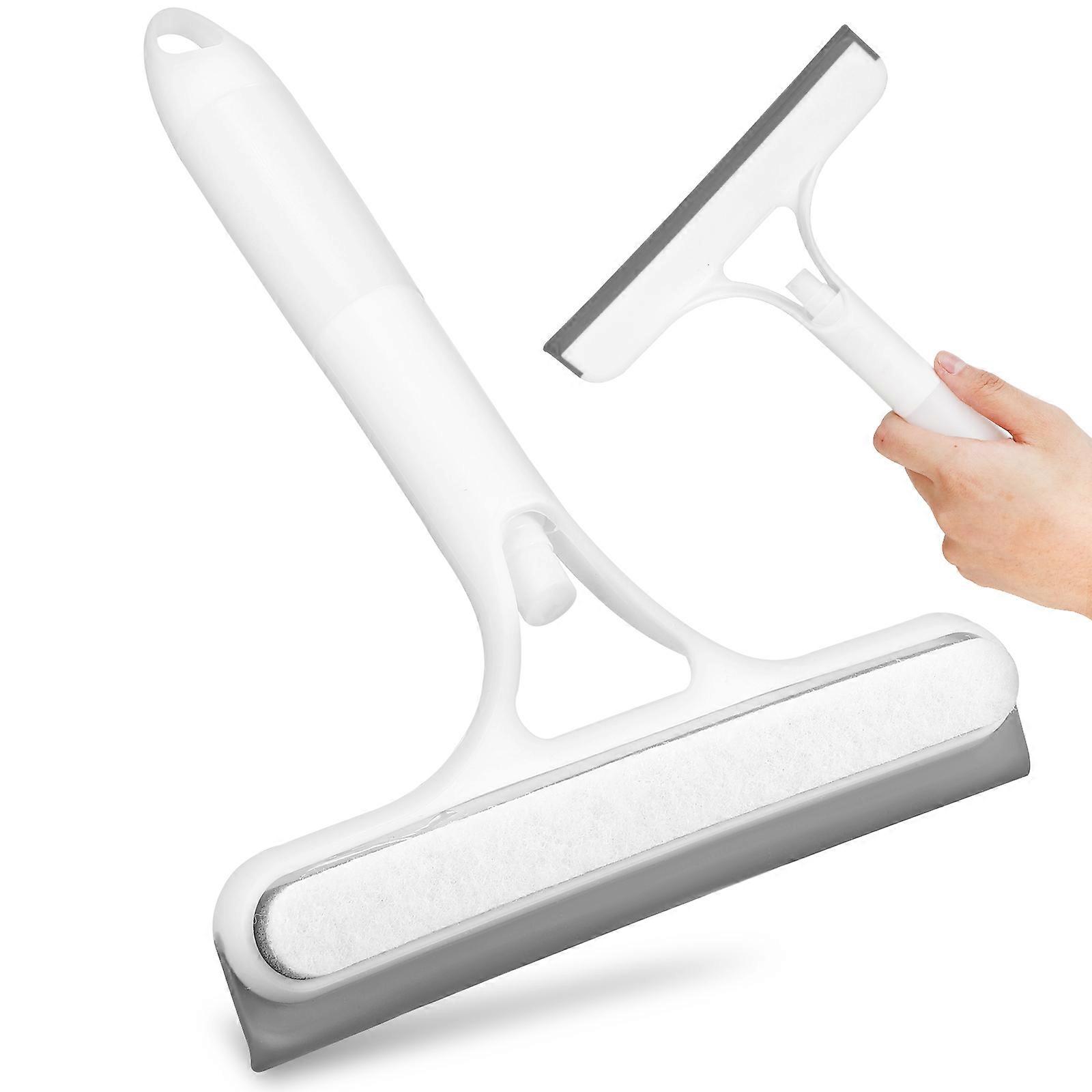 Window Cleaning Tool with Spray Head, Sponge Scrubber and Squeegee Wiper for Glass, Mirrors, Shower Doors and Car Windows – Efficient for Home and