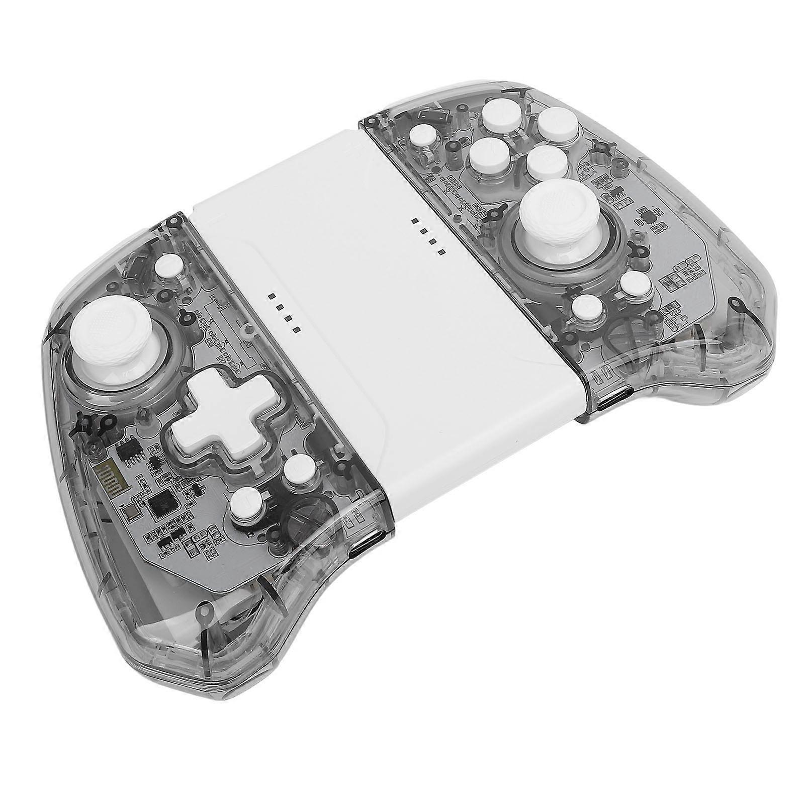 KS40 Wireless OLED Controller for Switch Six Axle Motion Control Macro Mapping RGB Breathing LED Wake Up Function Split Pad Transparent Gray 