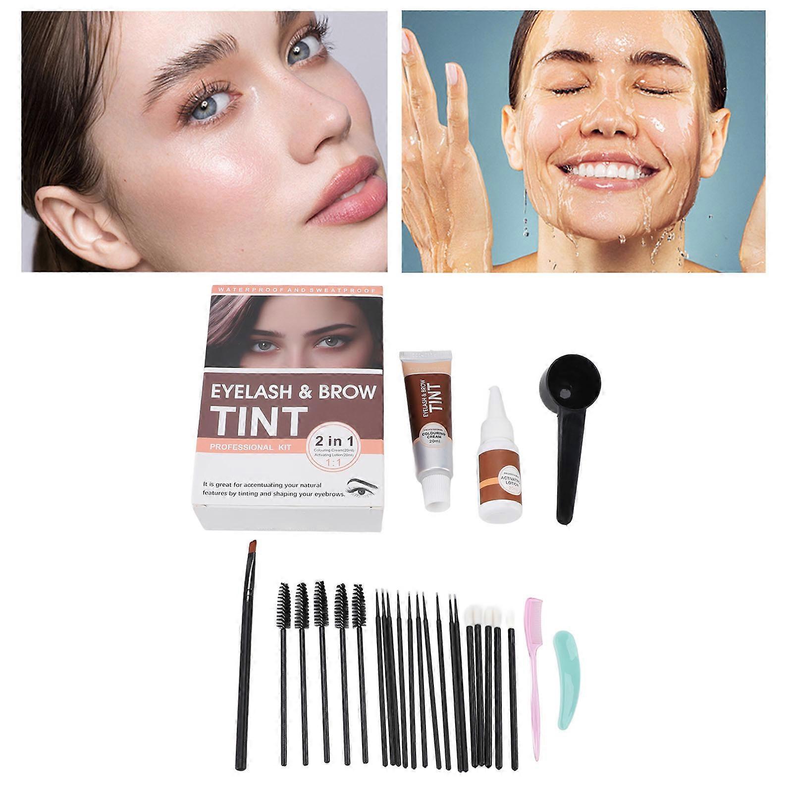 Eyebrow Dye Cream Kit Eyebrow Tint Lasting Eyebrow and Eyelash Dye Kit Eyelash and Brow Tint for Women Black 
