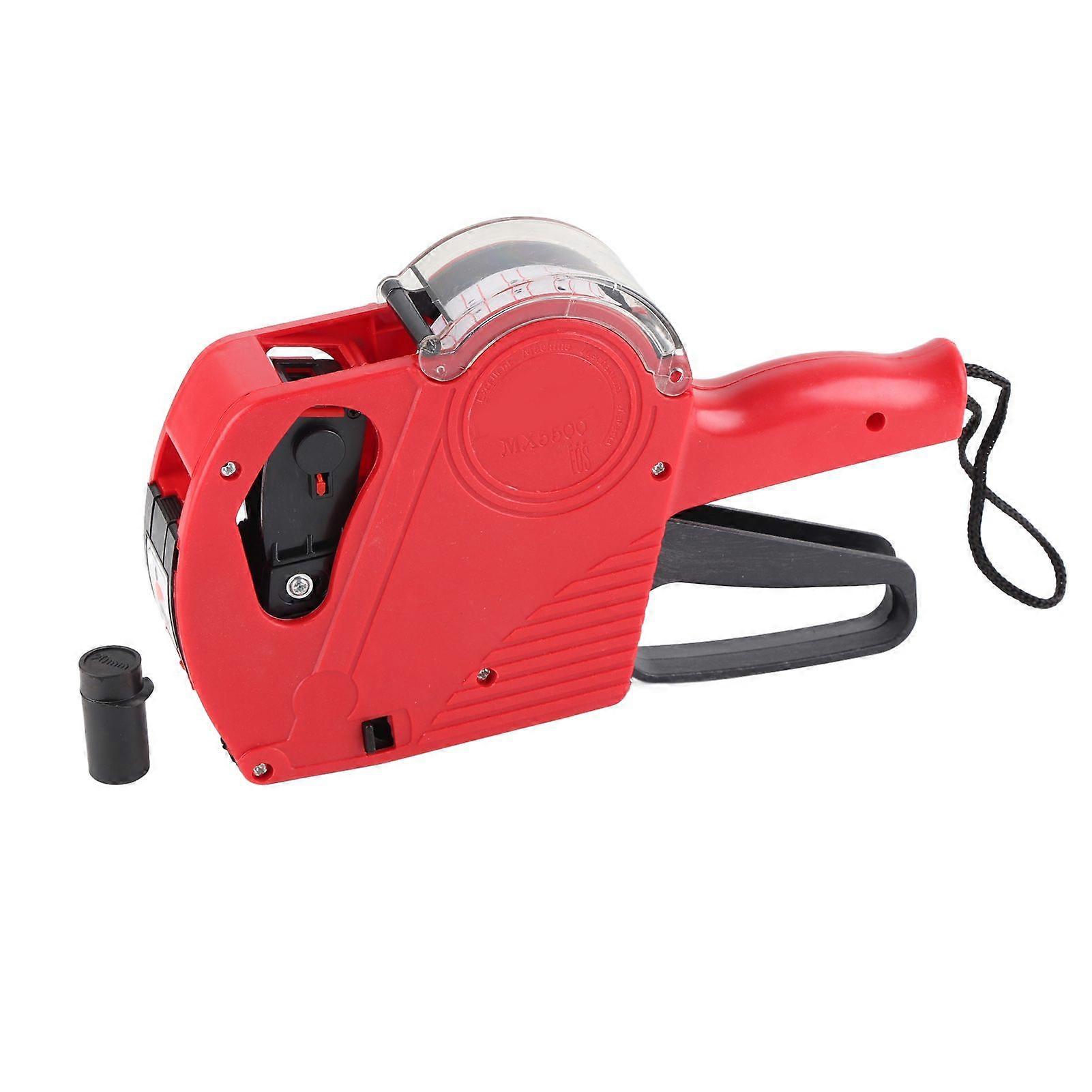 High quality  Red DOUDELI with cover single row 8 digits price tag machine