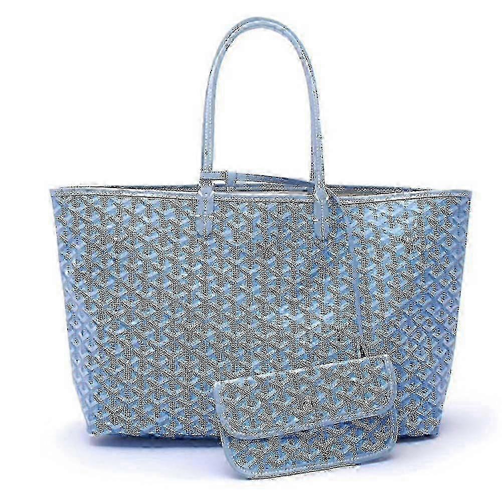 Dámská taška z PU kůže - Velká voděodolná taška přes rameno ve světle modré