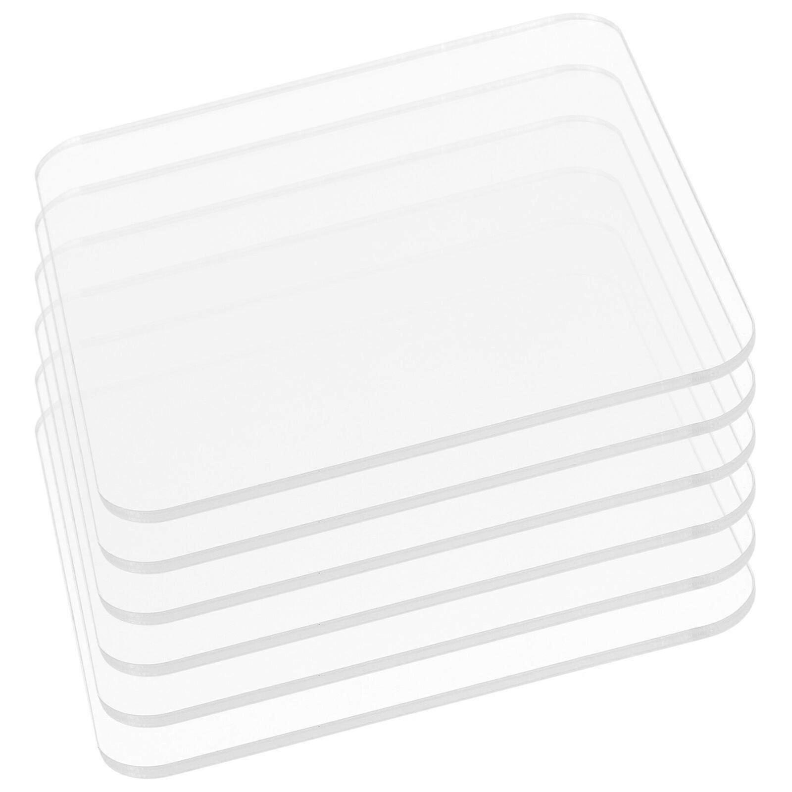 6pcs Acrylic Figure Display Stands 10x10x0.3cm Square Base for Action Figures