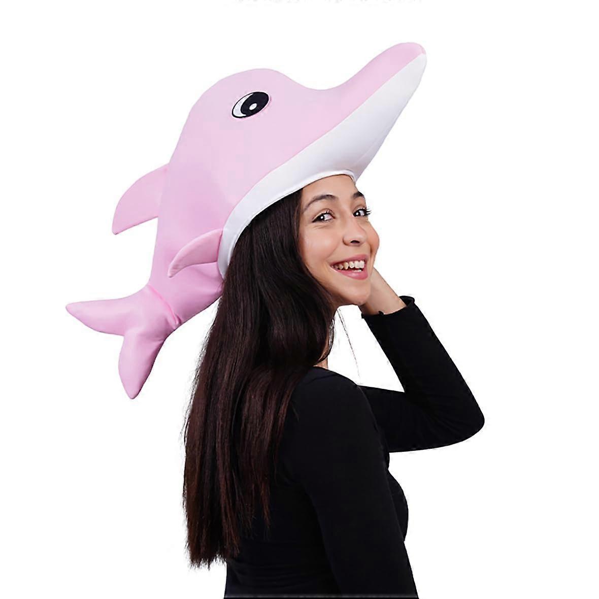 Dolphin Hat Adjustable One Size Unisex Polyester Blue Sea Creature Costume Cap