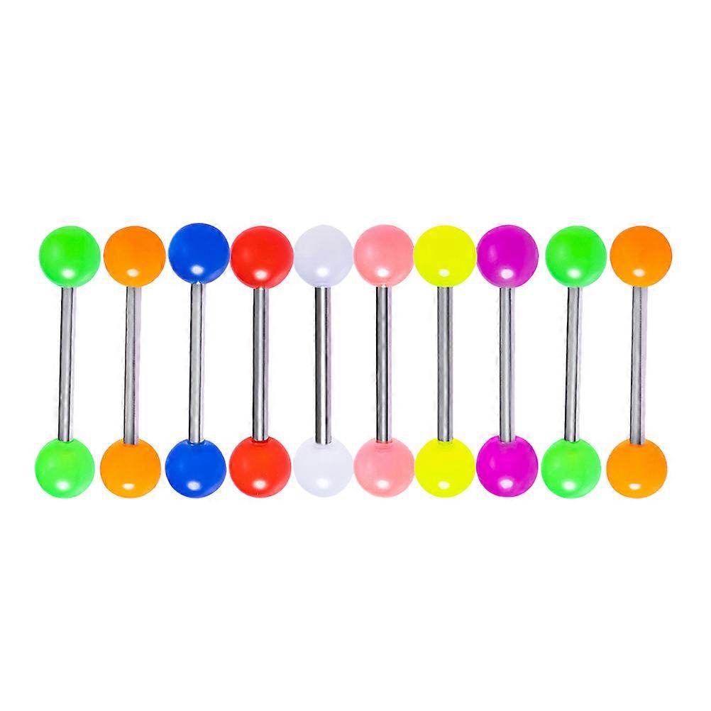 Tongue Rings Body Piercing Jewelry Acrylic Tongue Studs Assorted Color Daily Wear 20Pcs