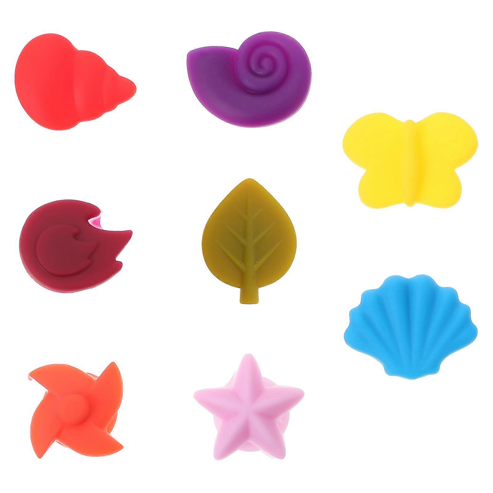 8 Pieces Silicone Wine Glass Markers for Cup Identification Assorted Color