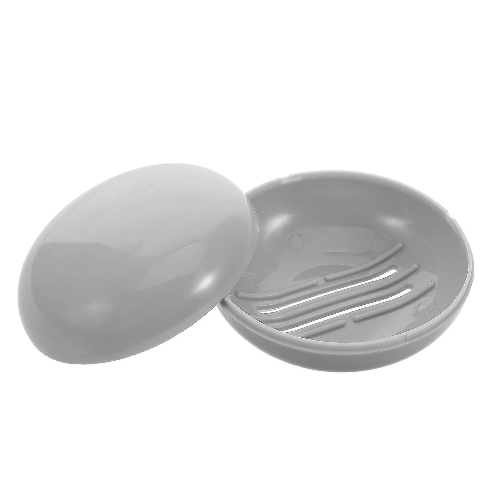 صندوق صحن صابون مستدير ذو ألوان زاهية للمنزل والسفر يحافظ على جفاف الصابون 9.00X9.00X4.00CM 1 قطعة