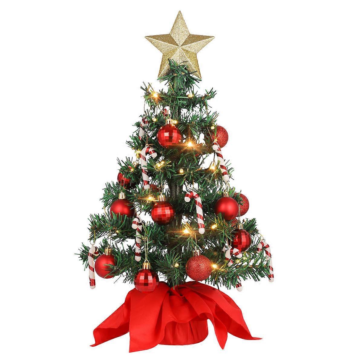 Mini Tree Decoration Artificial Desktop Christmas Trees Pvc For Banquets 20.9 11.8 12.6in 1 Set