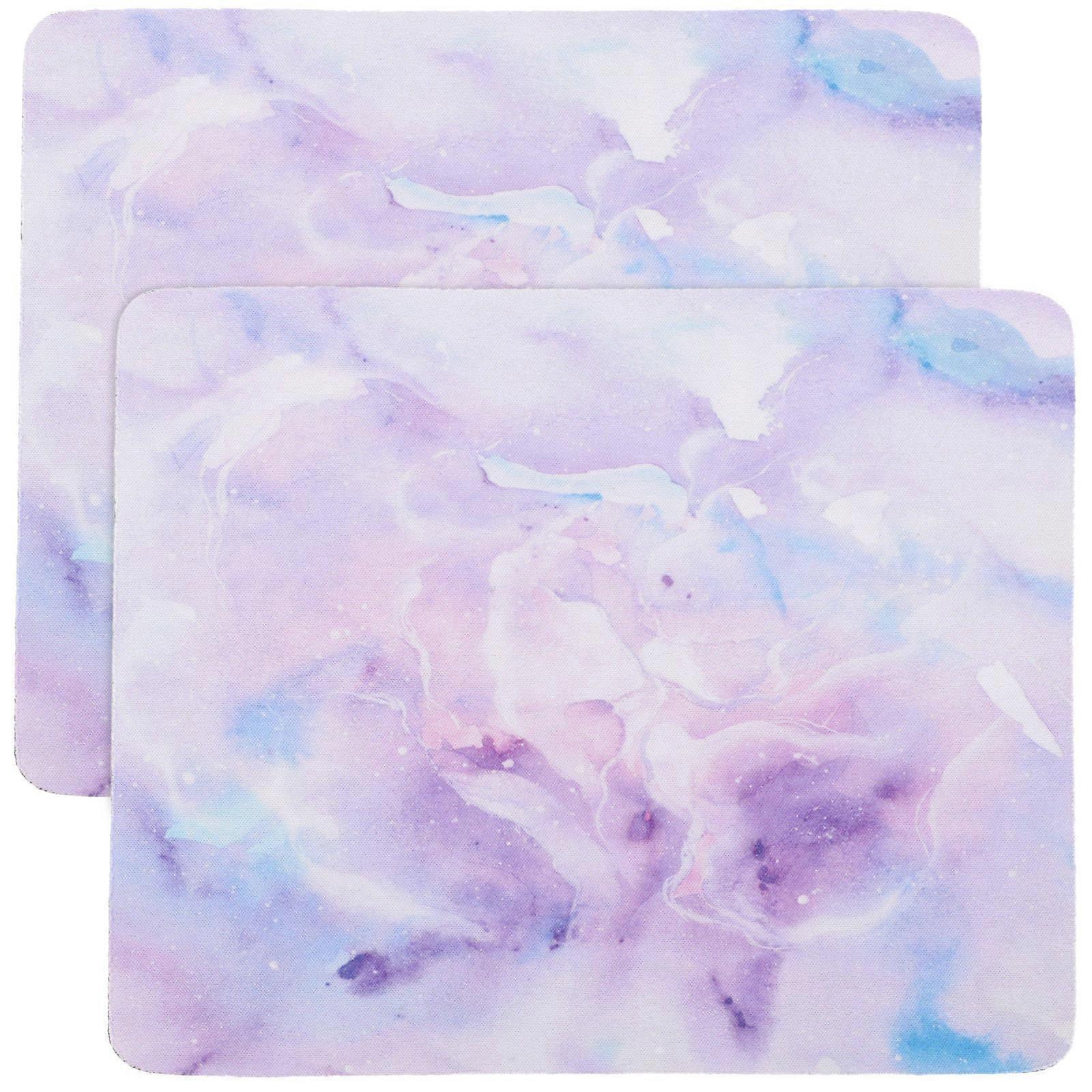 Creative Mouse Pad Square Shape Rubber Material Waterproof Deform Resistance Break Resistance 2Pcs