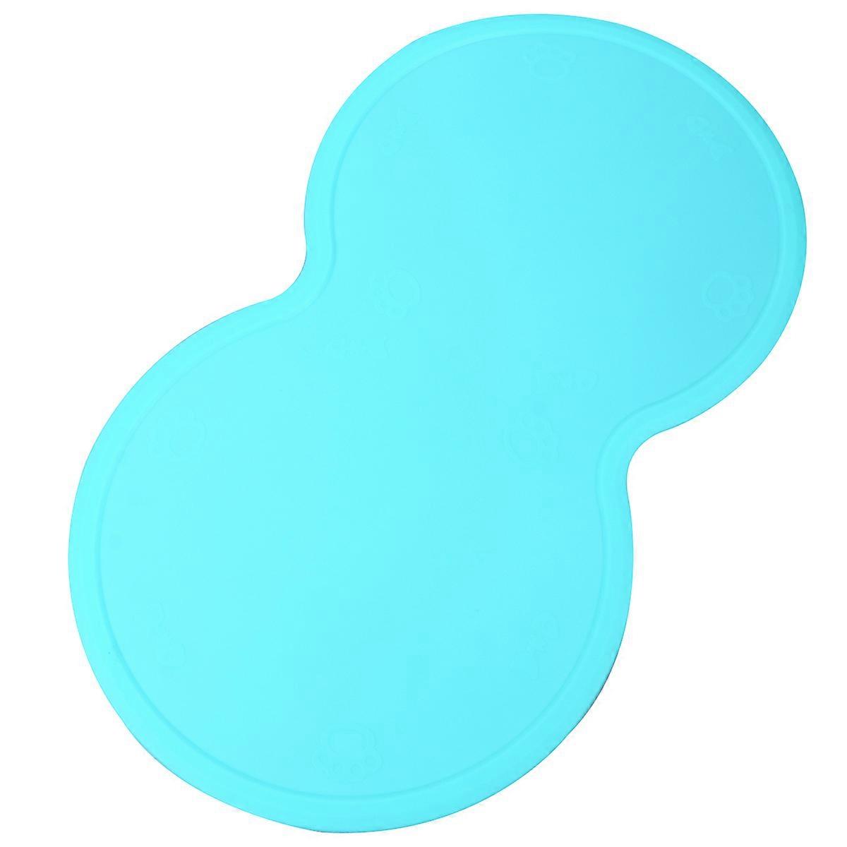 Dog Feeding Placemat Silicone Mat for Table Pet Eating Mat Green 47.5 x 27 Cm Anti-Slip 1Set