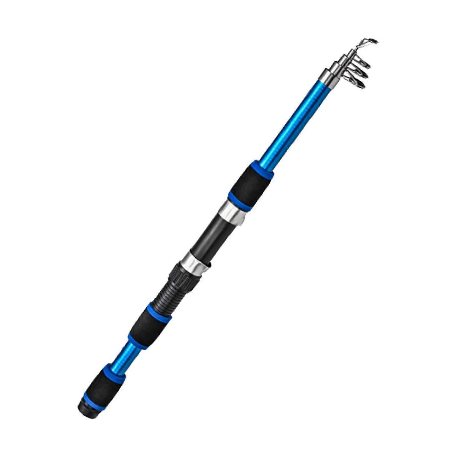 s fishing rod, children's fishing rod for freshwater, light, versatile, adjustable, telescopic, for travel, lake, pond, beginner blue