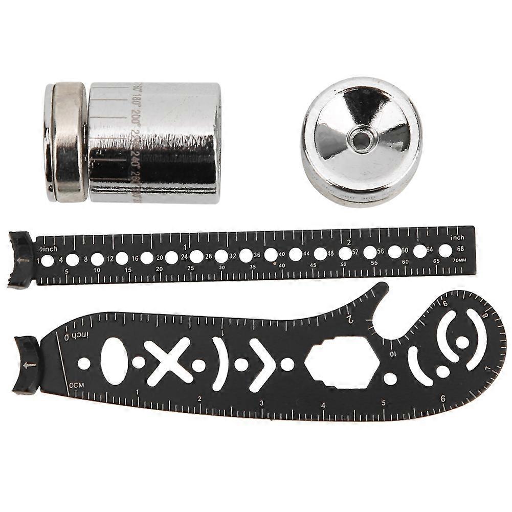 Black Iron Multi-function Drawing Ruler Innovative Painting Measuring Tool Magnetic Compass Black 17mm