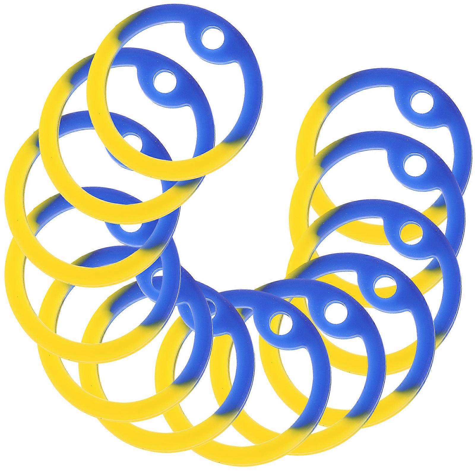 Silicone Pet Name Tag Silencers (12pcs) Mute Hoops for Dog and Cat Collars Noise Reduction Tag Rings Random Color